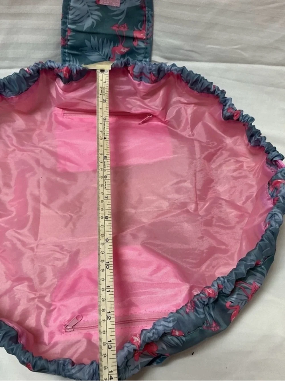 Flamingo Drawstring Makeup Pouch - Large - Picture 4 of 6